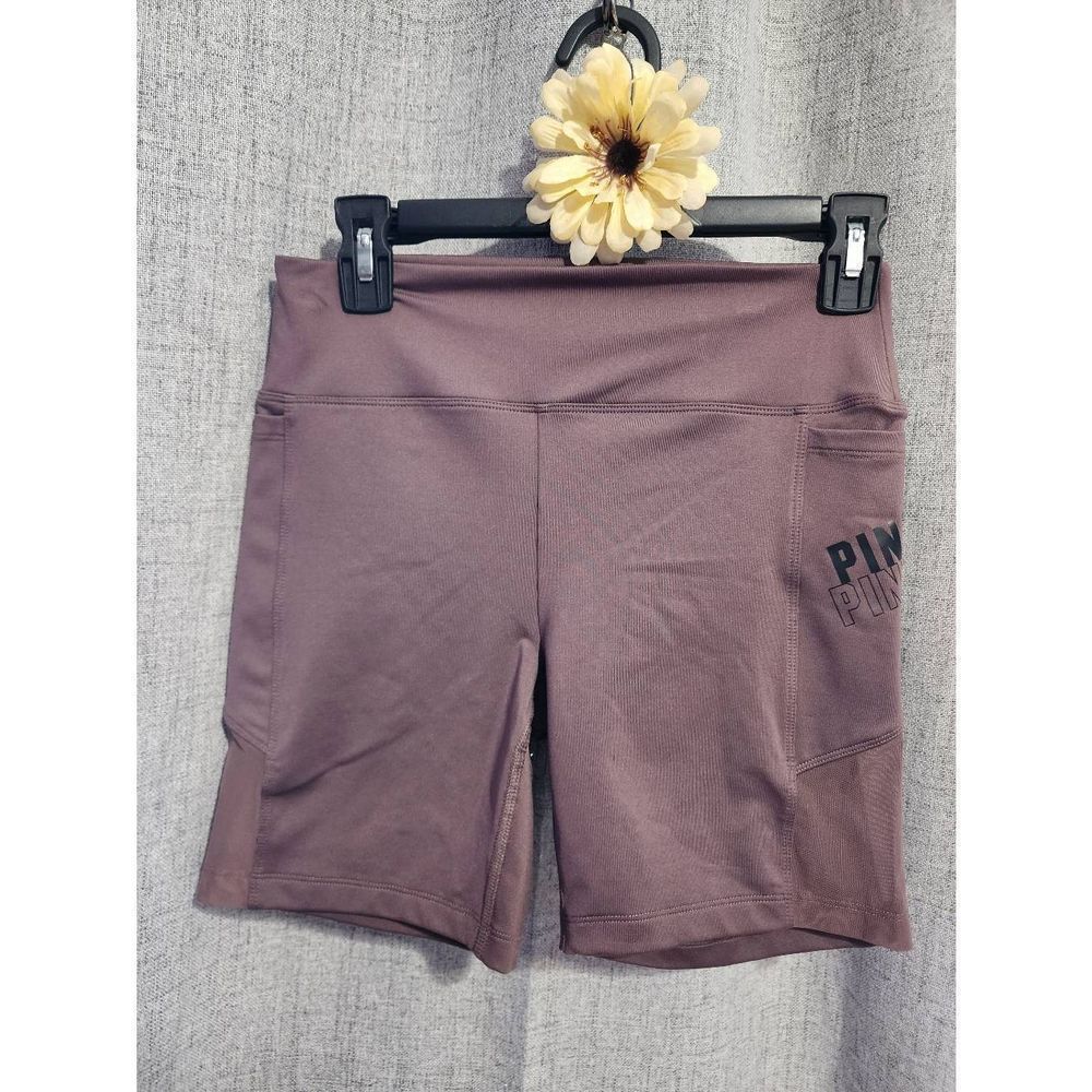 Victoria's Secret Shorts Pink Active Wear Bike Mesh Pocket Shorts  Dessert Taupe